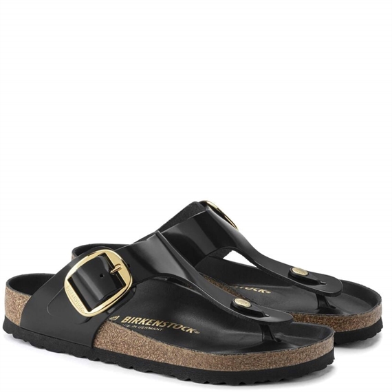 Birkenstock Gizeh Big Buckle Sandaler, High-Shine Black